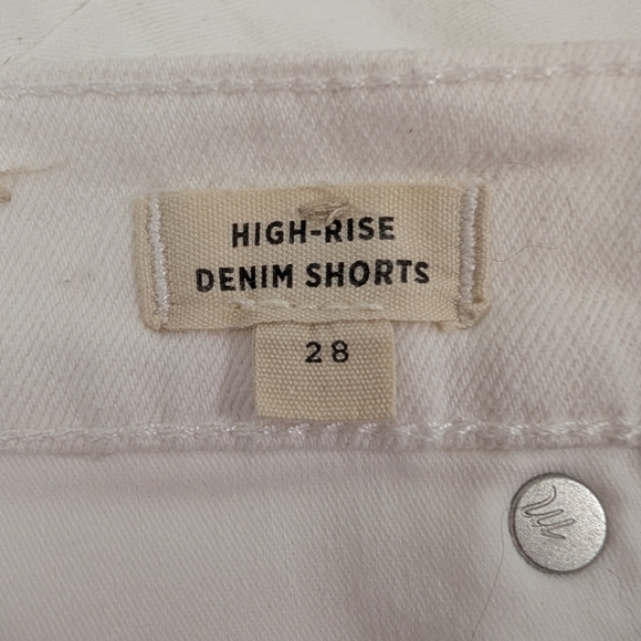 Madewell High Rise Denim Short Distressed Hem Size 28 White Tile - Picture 7 of 12